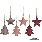 Weihnachtshänger "Baum"/"Stern" aus Samt (1 St.)