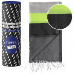 Towel to Go Hamamtuch NEON, grau/schwarz, in Geschenkbox (1 St.) [Sonderposten]