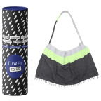 Towel to Go 2in1 Hamamtuch und Tasche NEON grau/schwarz, in Geschenkbox (1 St.) [Sonderposten]